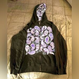 Emerica Skater Black and Purple Graphic Hoodie